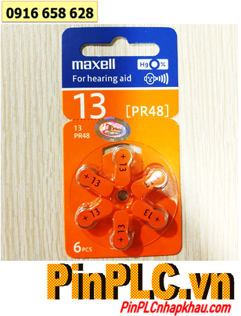Maxell PR48/ Pin số 13, Pin máy trợ thính PR48 (Pin số 13), Pin máy điếc PR48 (Pin số 13) 1.45v (Xuất xứ Đức)